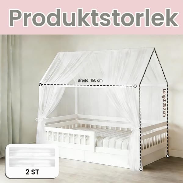 Husseng himmel 2 stk. 350 x 150 cm hvid Vit