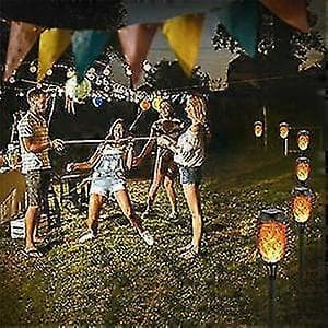Solar Lights with Flame Effect - 6-pack Waterproof Solar Lights, Flickering Flame Effect for Decoration, Garden, Patio, Path, Lawn