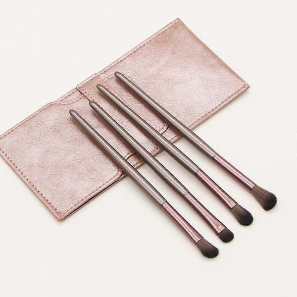 4 st Sminkborstar Set Ögonskuggsborste Ögonmakeupverktyg (Rosa)