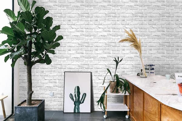 Stone Wall Wallpaper, 3D Effect Block Vintage Brick Imitation, 45*1000CM