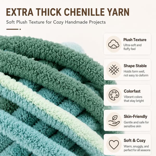 Chunky garn för handstickning, 2 stycken 500 g chunky garn, blåbär Molnhav 2 stycken