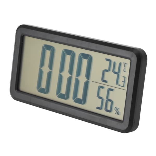 Digital Alarm Clock Portable Black Temperature Humidity Wall Mounted LCD Digital Electronic Clock for Dormitory Desk