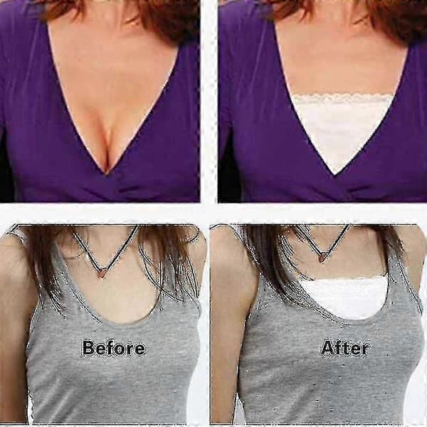 3 Pcs. Lace-trimmed, Breathable, and Stretchy Snap-on Solution for Secure Cleavage for Women
