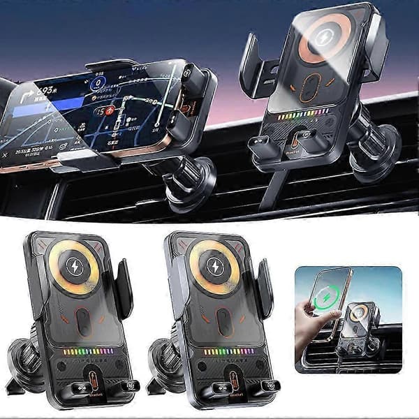 Cool Car Wireless Fast Charging Holder, Smart Induction Rotating Dashboard Car Phone Holder, Car Upgrade.