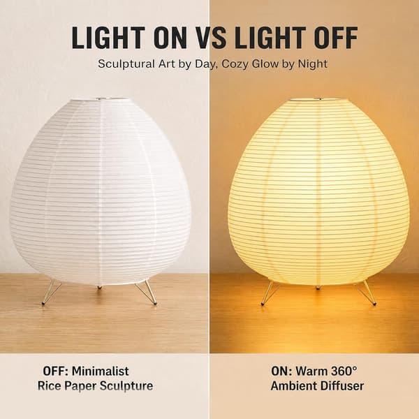 Papperslykta bordslampa i retrostil av rispapper Vit Vattendroppar