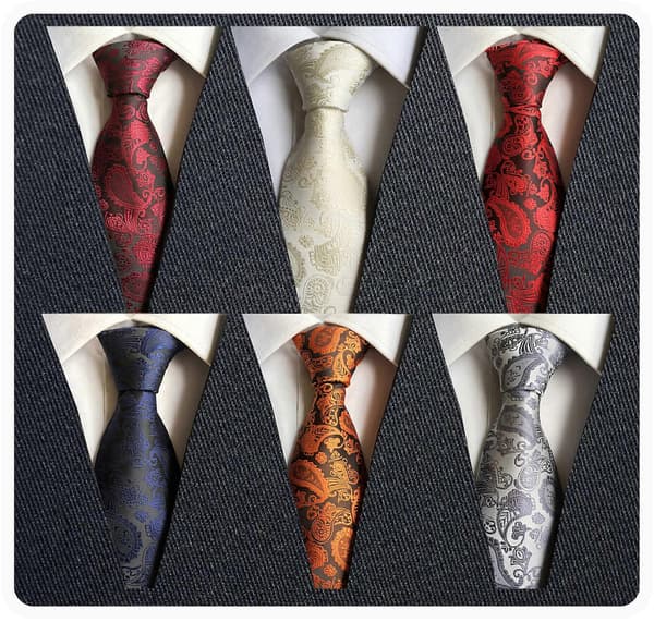 6 st Herr Slips Klassisk Slips Blåregn Jacquard Halsdukar