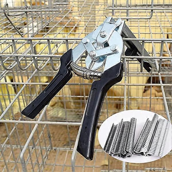 Typ M Hog Nail Ring Tangsæt med 2400 stk. M-clips til hegnfastgørelse, møbelpolstring, dyrebur
