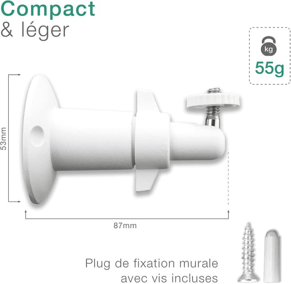 2x Veggfeste for kamera med 1/4\" gjenge for Eufy eufyCam 3, 3C, 2, 2C, 2C Pro, 1, E