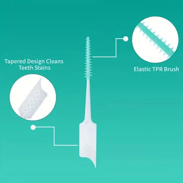 Interdental Brushes (100-pack), Soft Rubber Picks, Plaque Removal orange