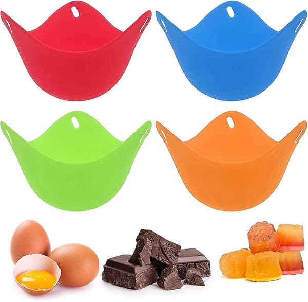 Koke egg, silikon eggpoachere, lag perfekte posjerte egg på minutter