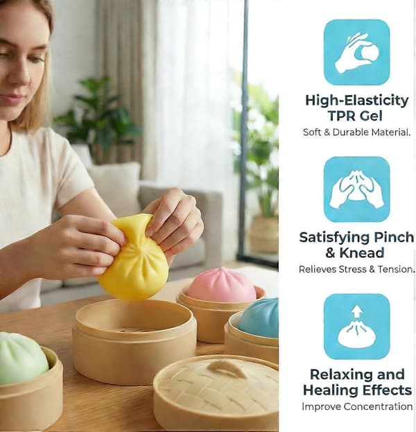 2 STK Squishy Dumpling Mystery Dumpling Squishy, Dumplings Legetøj til Stresslindring