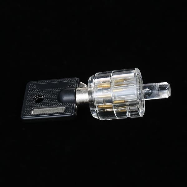 8 Pieces Visible Practice Lock Set Transparent Padlock Tubular Lock Picking Training Locksmith Tool Lo