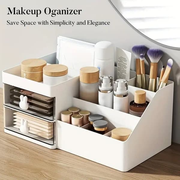 Makeup Storage Box with Drawers, Desktop Storage for Makeup, Brushes, Perfume and Skincare