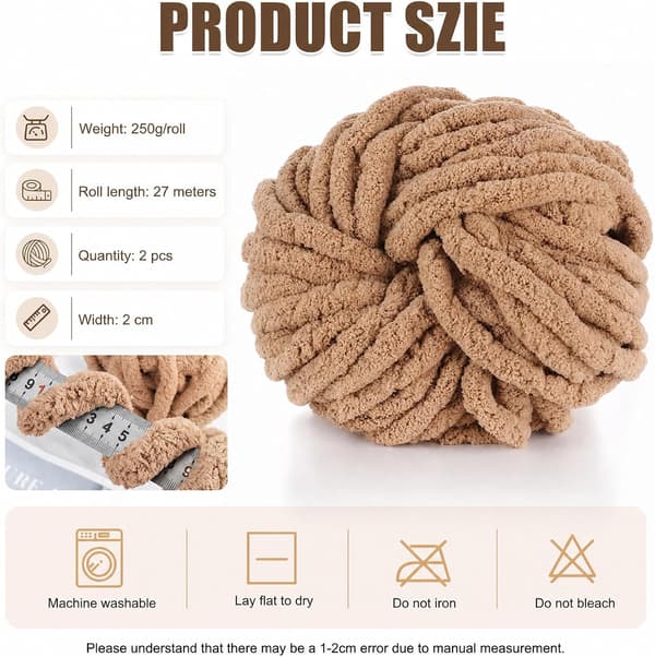 Chunky garn för handstickning, 2 stycken 500 g chunky garn, blåbär kaki 2 stycken