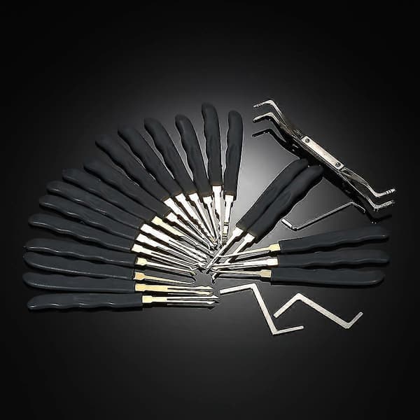 24pcs Professional Lock Picking Tool Set Practice Lock Kit with Leather Case for Locksmith Beginners