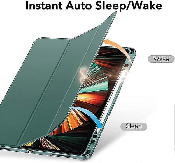 Etui til iPad Pro 12,9 tommer 2021 med blyantholder (5. generasjon, 5G), blyant