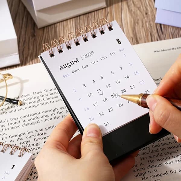 2026 Desk Calendar — Suitable for Home or Office Use (White)