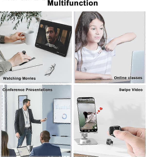 Wireless Bluetooth Mouse Mini Intelligent Handheld Finger Ring Mouse Bluetooth Portable Laptop Mouse Rechargeable Remote Control Thumb Mouse With Se