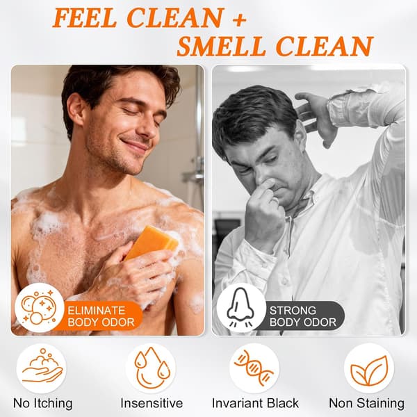 3-pack persimmon soap deodorant manual soap bath cleansing soap for body odor, natural deodorant and moisturizing organic cleansing