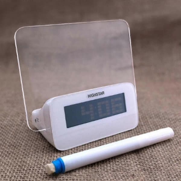 Digital Klocka Multifunktionell Väckarklocka Highlighter Blått Led-ljus Meddelandetavla Led-klocka