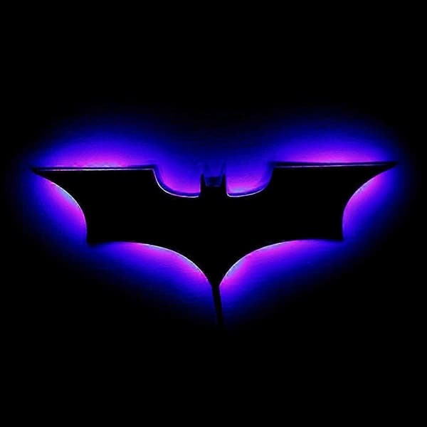 Creative 3D Bat Wall Lamp, RGB LED Decorative Night Light, Remote Control Game Room Bar Bedside Atmosphere Lamp Plug