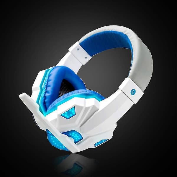 LED-lys, bløde ørekopper, justerbart over-ear PC-bærbar gaming-headset med ledning