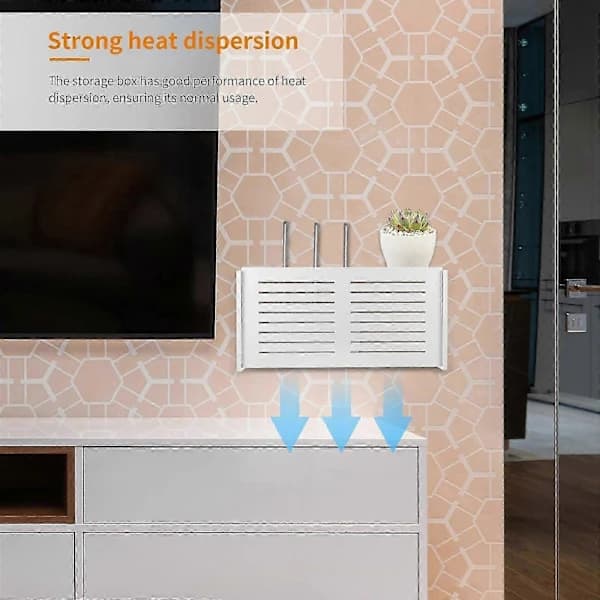 Wireless Router Storage Box Wall Mounted Wireless Panel Rack Terminal Block Holder Cable Organizer Home Decor