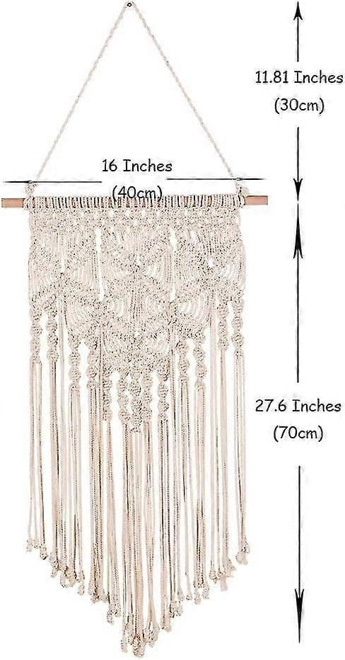 Makramé Väggbonad Vävd Tapet 40,6x70,1 cm, Beige