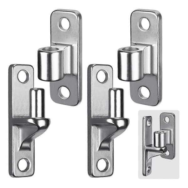 Stainless Steel Gate Hinges, 2 Set Wall Mount Farm Gate Hinges, with Weld-Free Chain Link