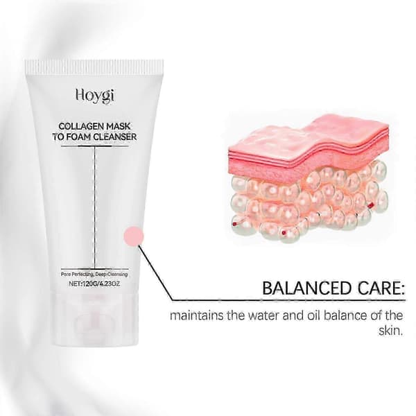 New model Hoygi collagen moisturizing cleanser gently cleanses the face and leaves it