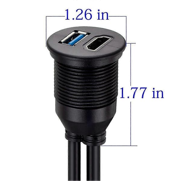 Högupplöst HDMI USB3.0 bilpanelkabel USB bil vattentät kabel HDMI USB förlängningskabel