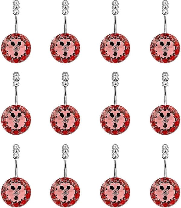 Rostfria dubbelkrokar i rostfritt stål, glidande duschring, 12-pack