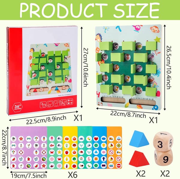 Hukommelsesspil, vendespil, træ, børn, memory-brætspil en