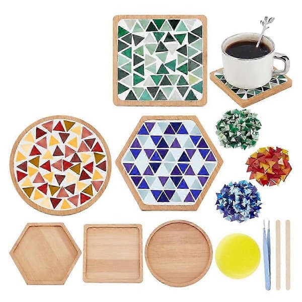 Mosaic Coaster DIY Kit for DIY Mosaic Coasters Craft Kit Handmade Mosaic Coaster DIY Kit for
