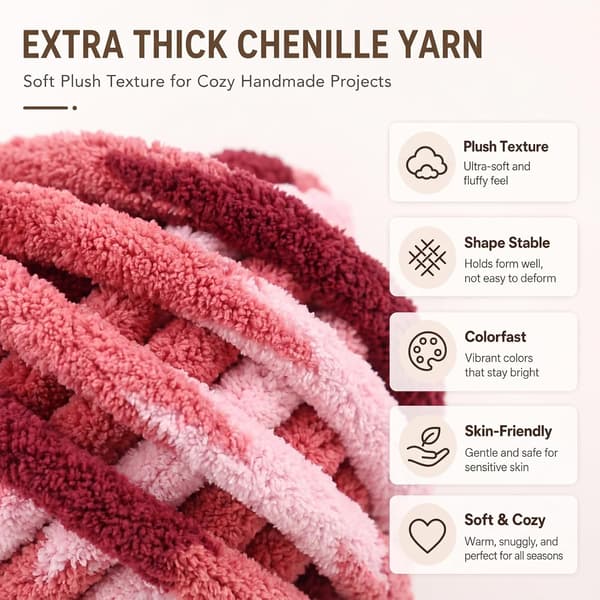 Chunky garn för handstickning, 2 stycken 500 g chunky garn, blåbär Neon 2 stycken