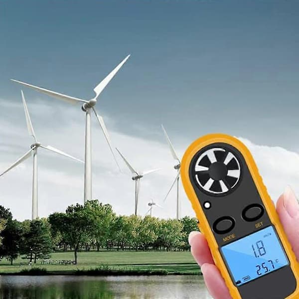 Gm816 Digital Anemometer Vindhastighetsmätare Lcd Handhållen Luftflöde