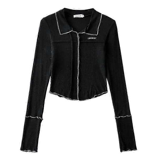 Damkläder Enfärgad Pikétröja Black L