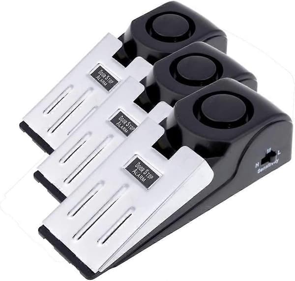 3-pack Säkerhetskil Dörrstopp Larm Stopp Reseblockering Hemsäkerhetslarm 120db (3-pack) MS-M68