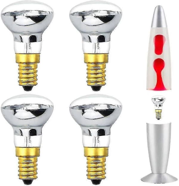 25w E14 R39 Varmvit Reflektorlampa, Lavalampa, 4-pack