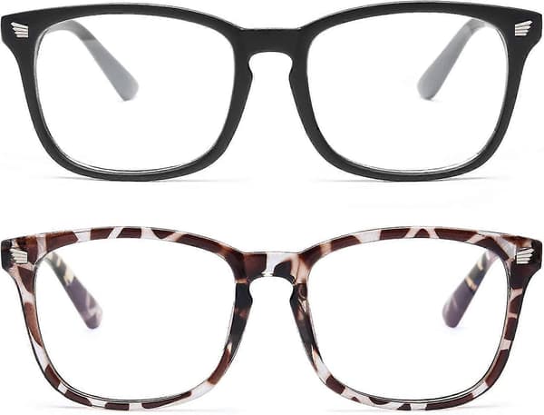 2-pack Blue Light Blocking Glasses, Computer Reading/Gaming/TV/Phone Glasses