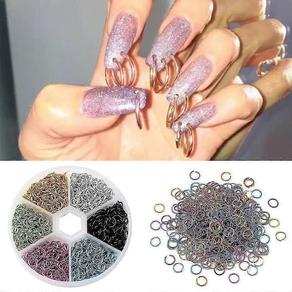 Nagelpiercing Dangle Naglar Ringar Smycken DIY Nagelkonst Dekor Dangle Nagelkonst