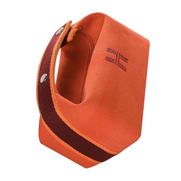 Portable Makeup Waterproof Soft Canvas Large Capacity Cosmetic Bag with Handle for Orange