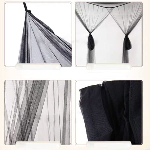 Double Bed Mosquito Net, Rectangular Bed Canopy, Simple Black Summer Mosquito Net, Bed Canopy - 190 x 210 x 240 cm