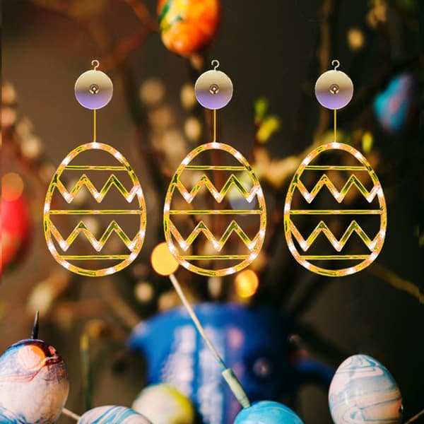 Easter Egg Suction Cup String Lights Battery Operated Decorative Lights for Home Bedroom
