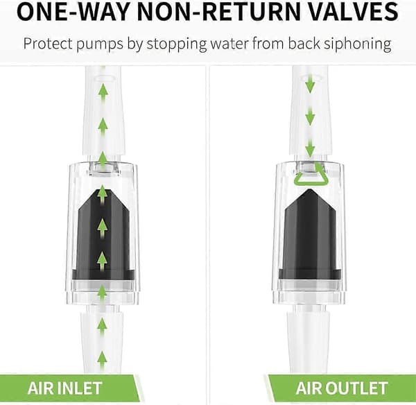 10 stycken backventil akvarieluftpump backventiler, transparent plast envägs backventil för akvarium-svart (4mm)
