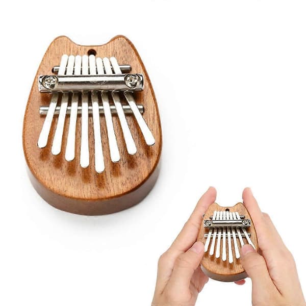 8 Keys Mini Exquisite Finger Piano Marimba Musical Good Accessories Pendant Gift - Solid Wood Totoro