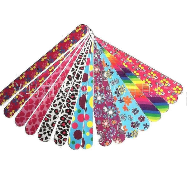 30 Stykker Dobbeltsidede Emery Boards Neglebuffer Blomsterprint Neglefile Manicurefile Til Kvinder Piger