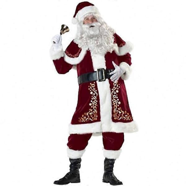 M-6XL Julemandskostumesæt til voksne med tilbehør 5-piece accessory set M