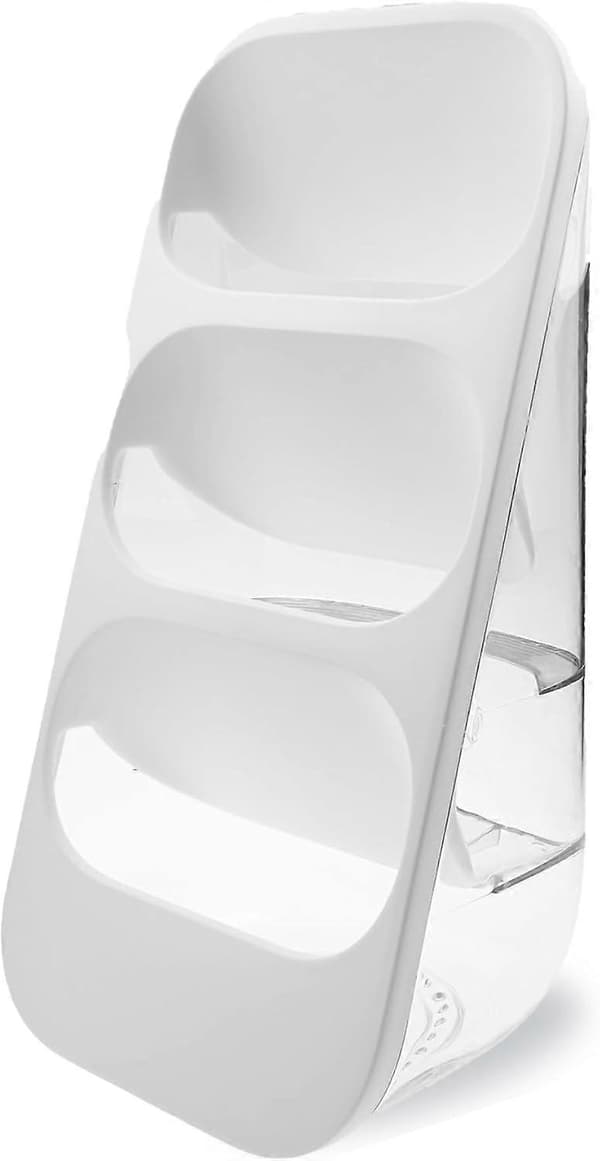 Large Makeup Storage Shelf with Inclined Design and Multiple Compartments, Clean and Practical Desktop Storage for Cosmetics (White)