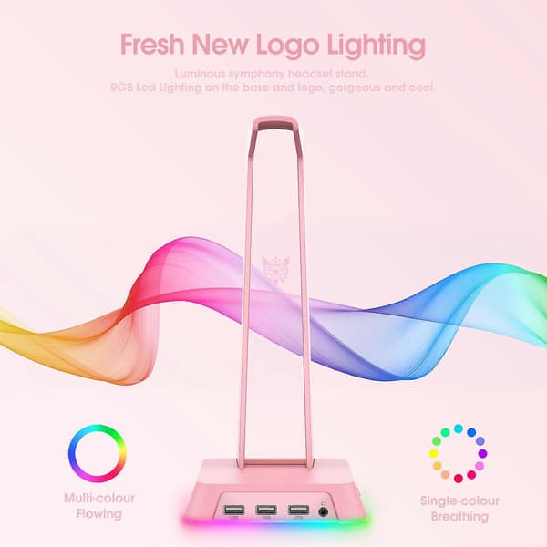 ONIKUMA ST-2 RGB Belysning Headsetholder Stand Pink